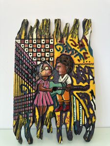 Abstract wooden wall hanging art – CRT201